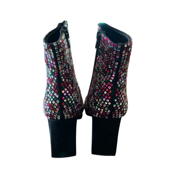 Wild Pair Ingrid Pointed Toe Bling Dress Booties Rhinestone Multi Color NEW 7 - Picture 4 of 9